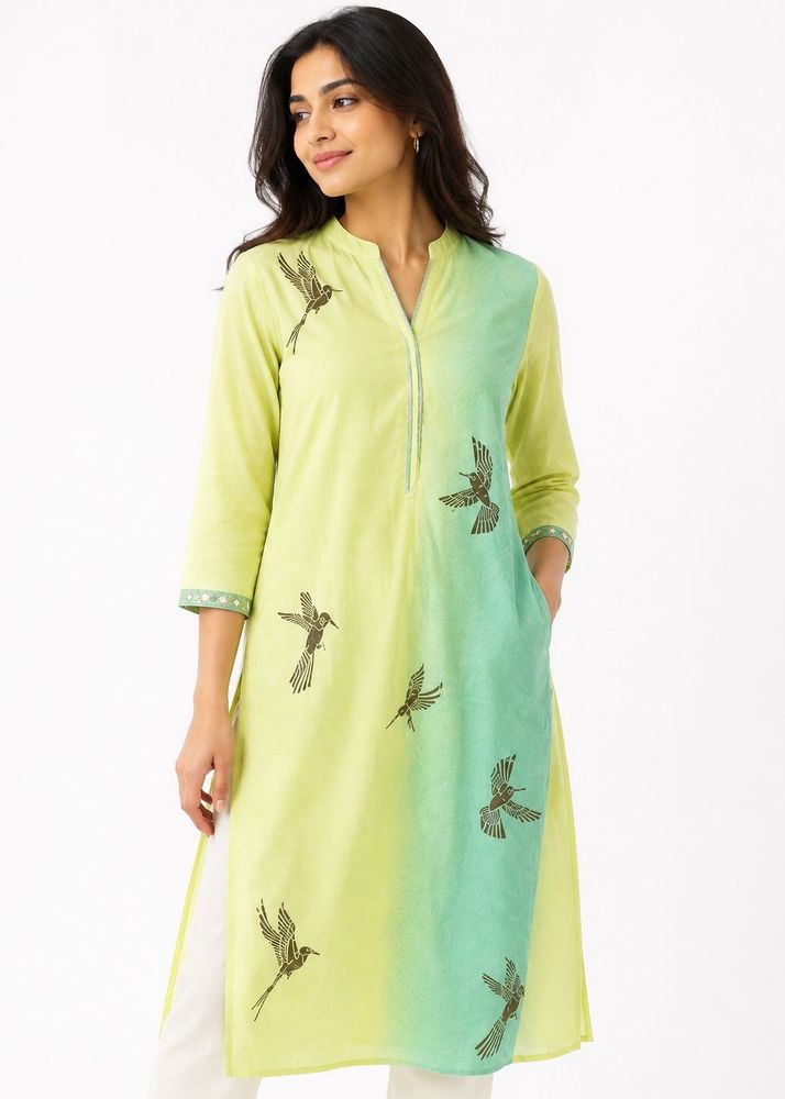 BIBA Elegant Bird Print Kurta