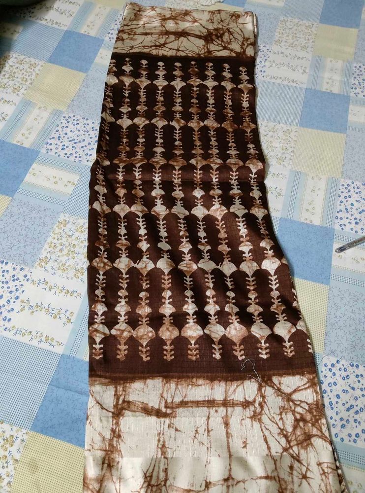 Elegant Brown &amp; Cream Saree with blouse