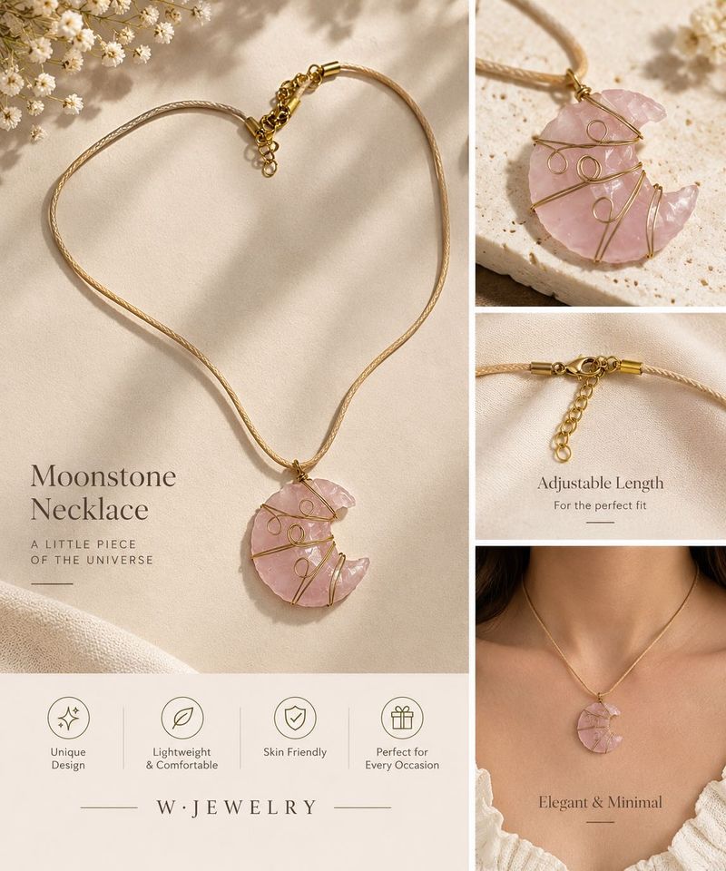 Elegant Crescent Moon Pendant Necklace
