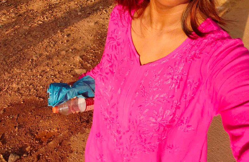 Pink Embroidered chikankari Kurta Set
