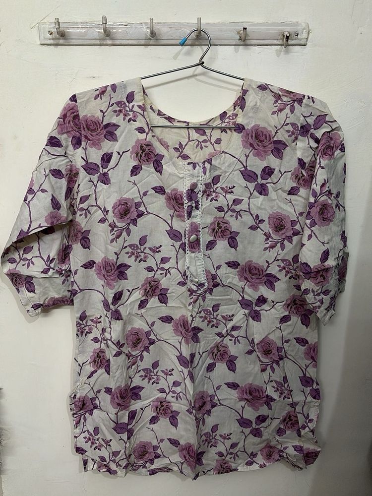 Floral Print Kurta