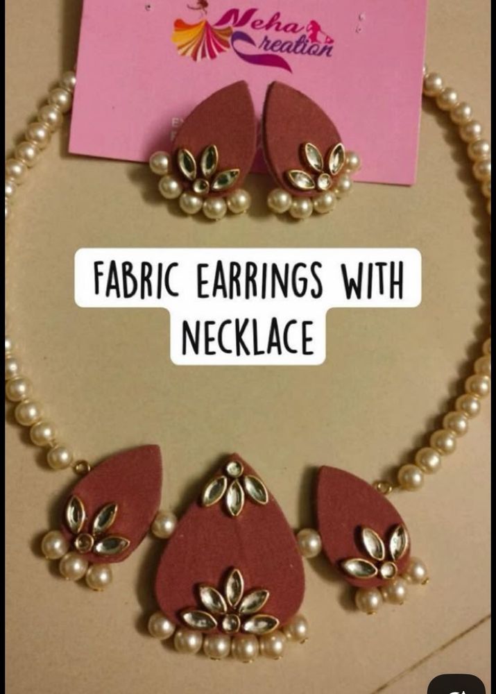 Fabric Earrings &amp; Necklace Set