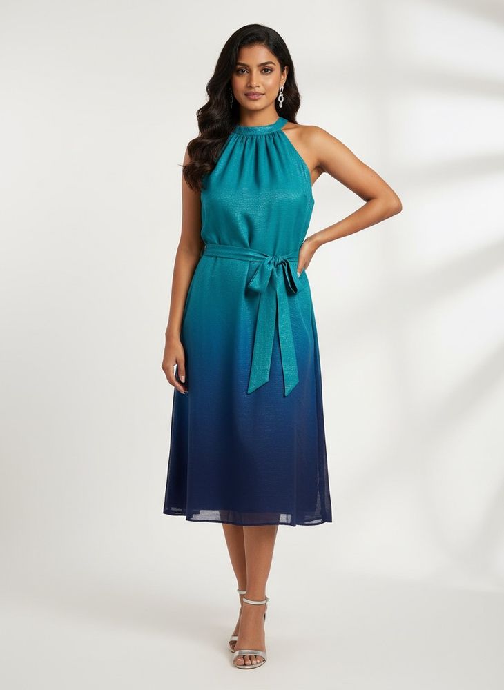 Elegant Ombre Halter Dress