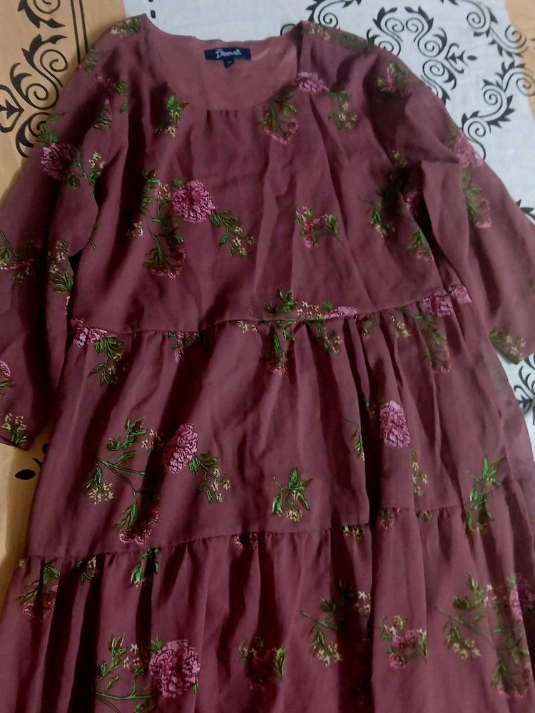 Beautiful Floral Print Tiered Dress