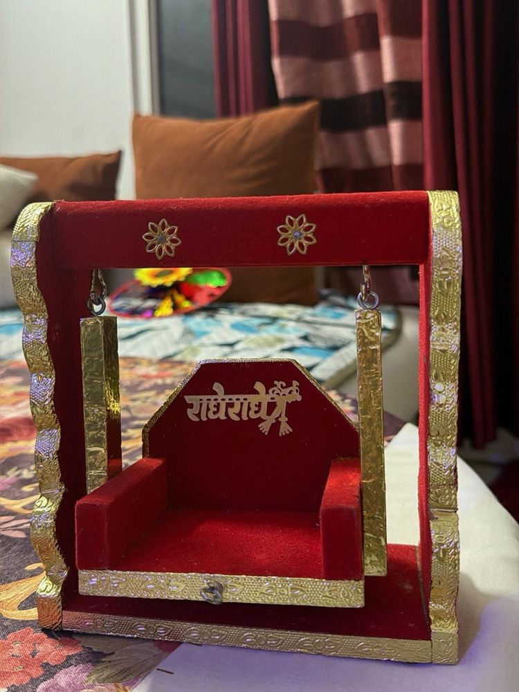 Beautiful Red &amp; Gold Hindu Deity Swing