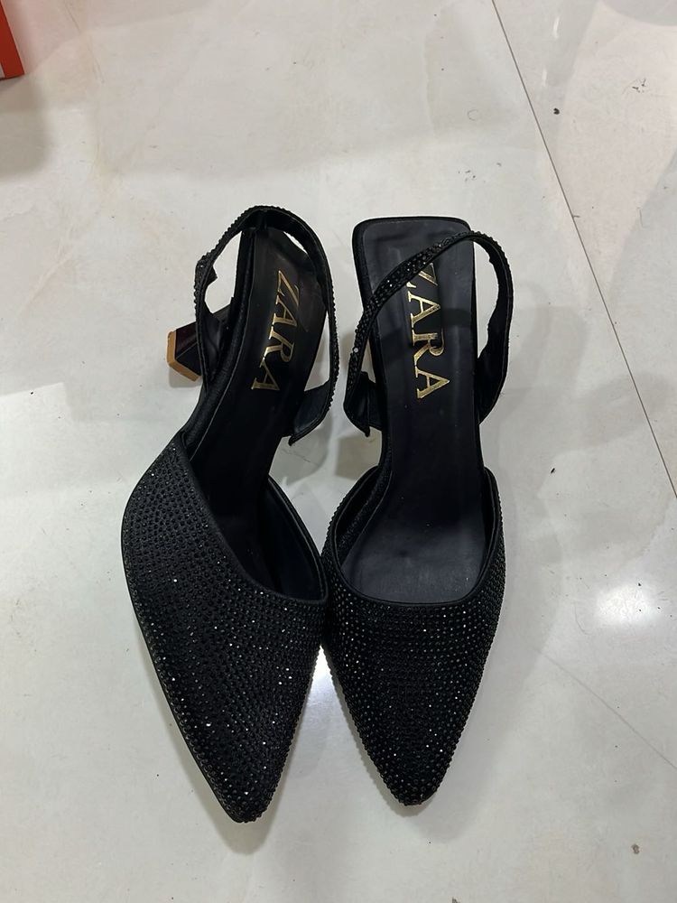 Sparkling Black Heels size 38