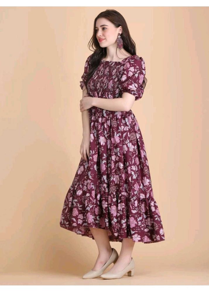 Chic Floral Print Midi Dress