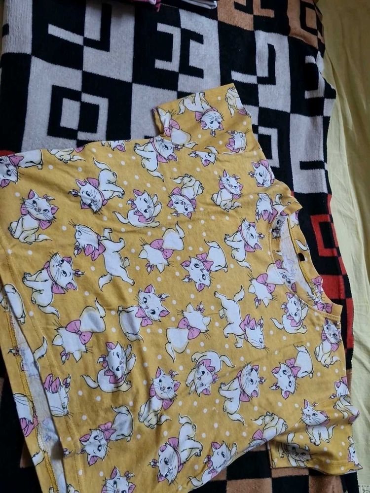 Cute Marie Cat Print Tee