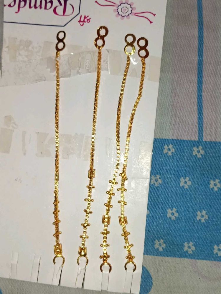 Elegant Golden earrings hold Chain