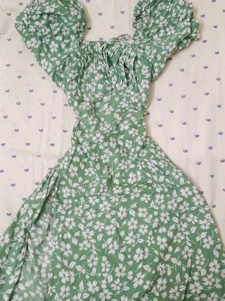 sundress with a corsetish top and slit