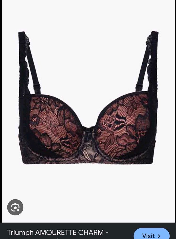 Lace Trimmed Balconette Bra with brief 👍