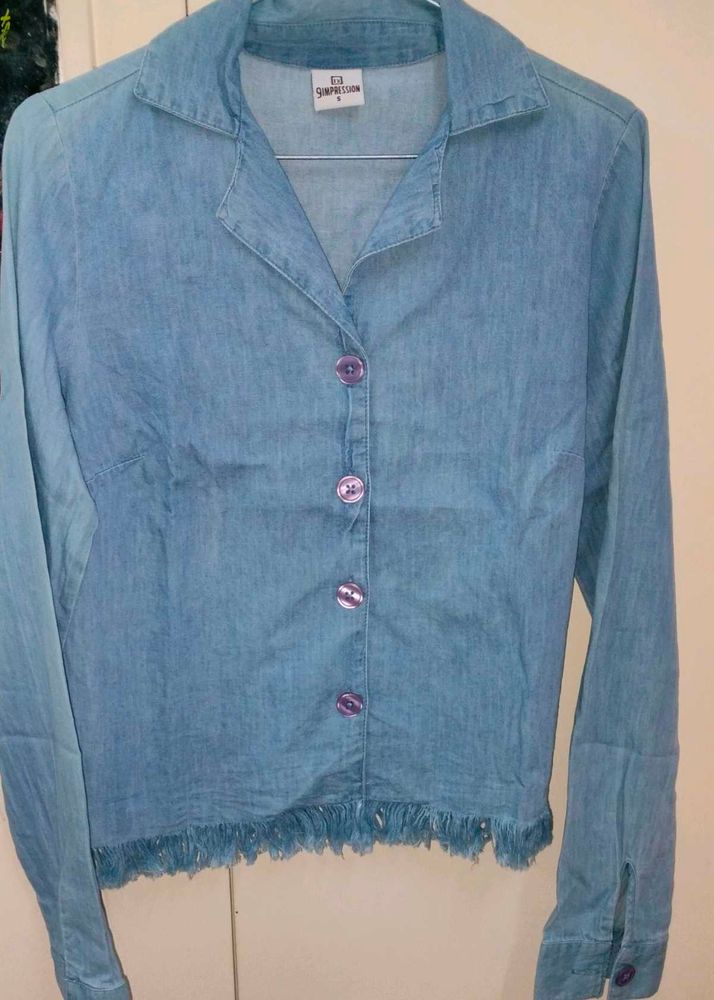 Embroidered Denim Shirt