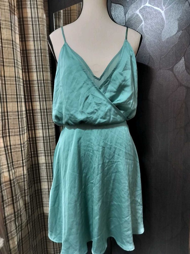 Satin Spaghetti Strap Mini Dress