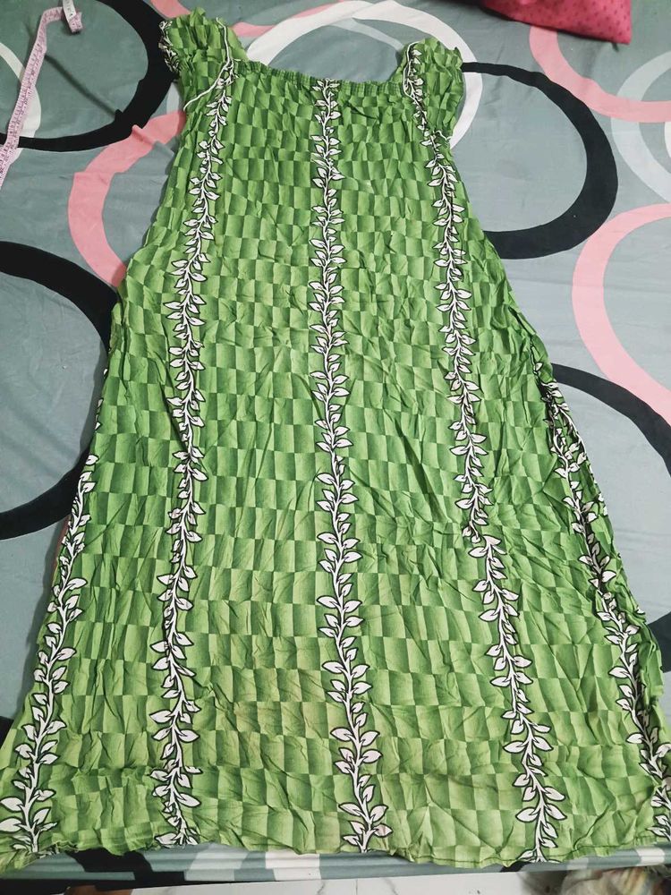 Green Printed  Maxi
