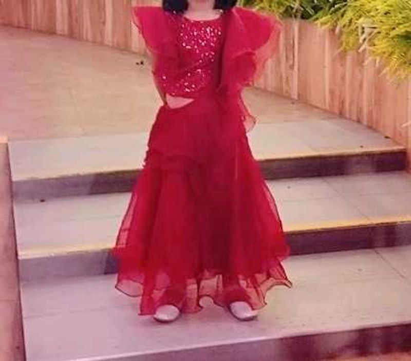 Stunning Red Sequined Lehenga Choli