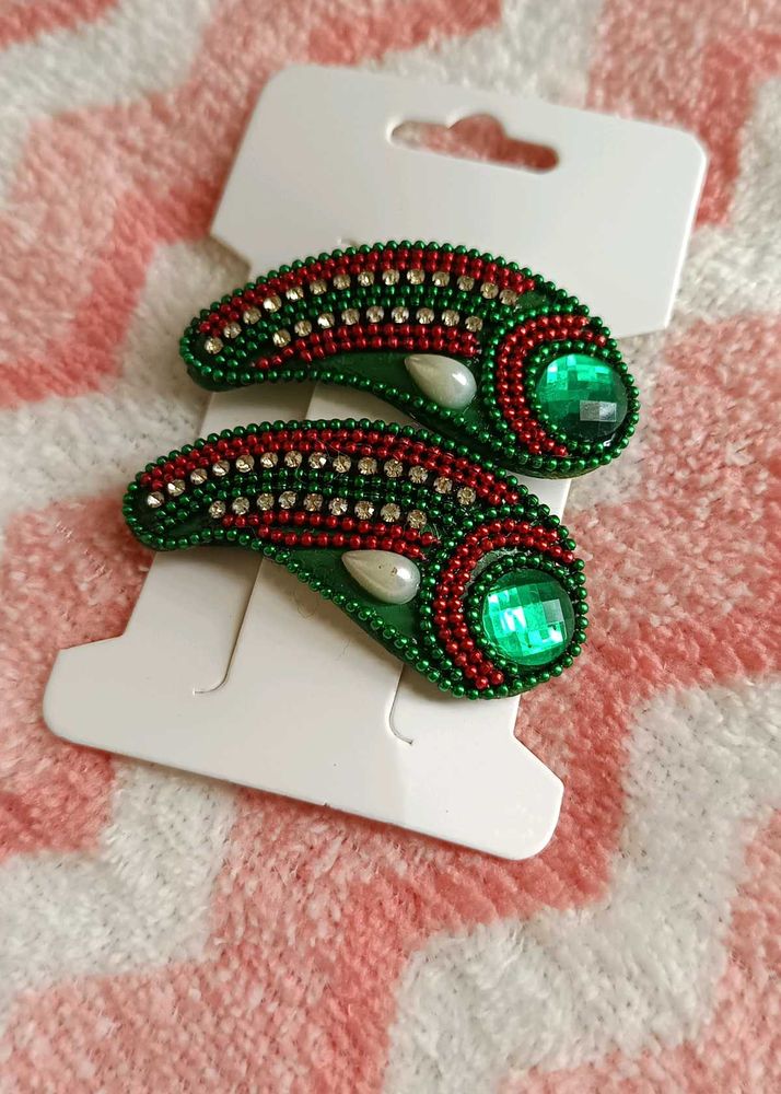 Handmade Beaded Hair Clips