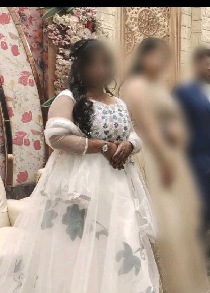 Elegant White Floral Lehenga Set