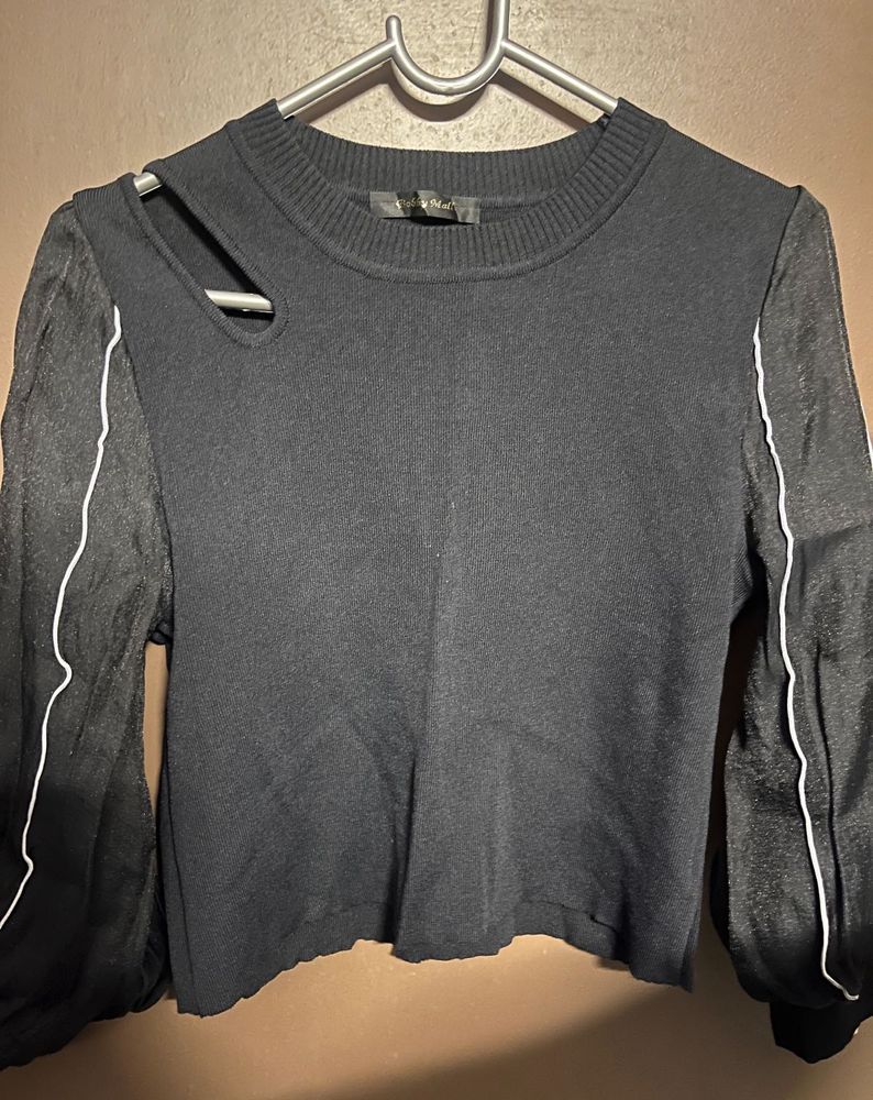 Black Cut-Out Detail Top