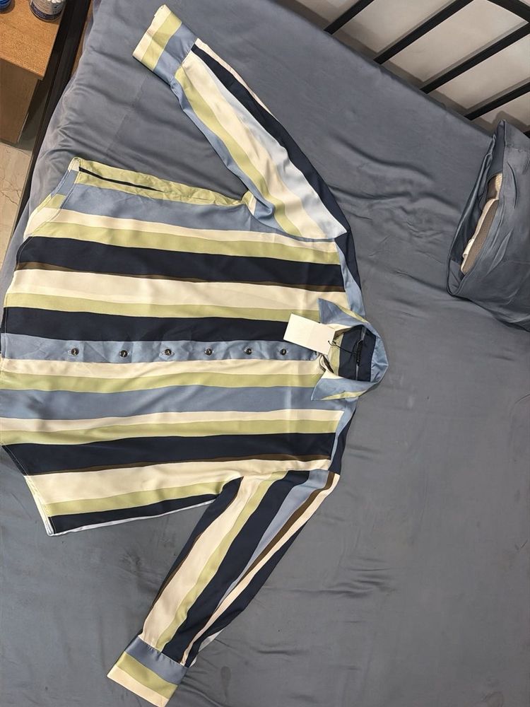 Striped Button-Up Shirt