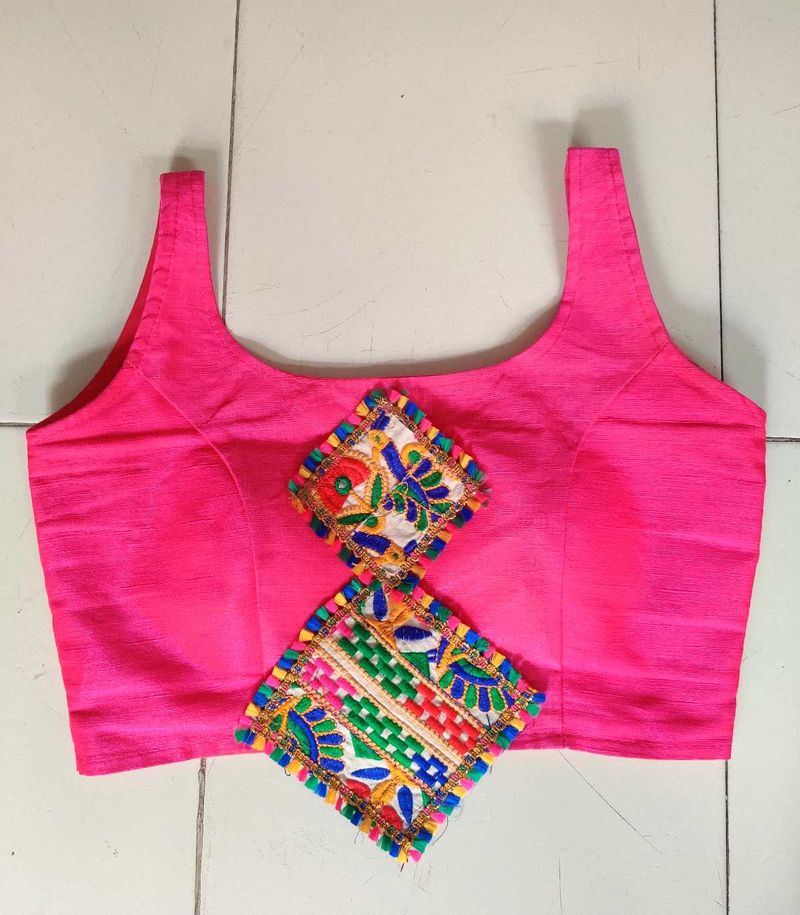 Vibrant Pink Embroidered Blouse