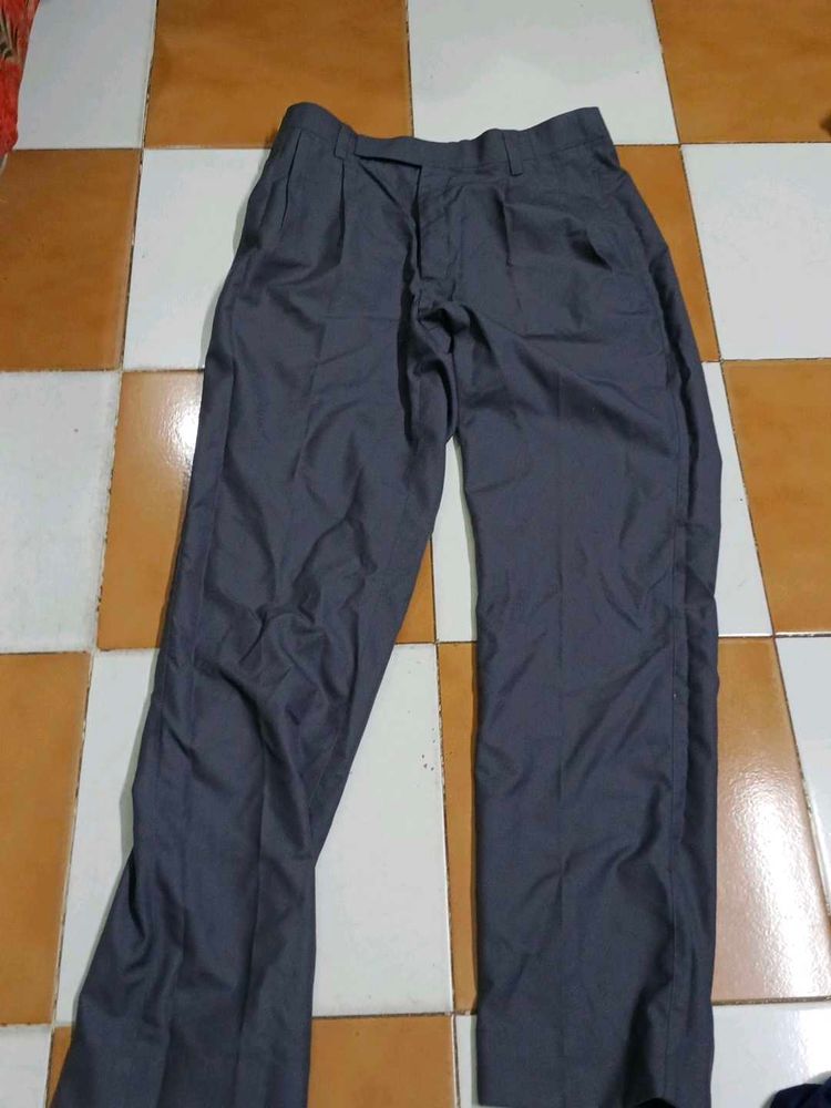 Classic Grey Pleated Trousers