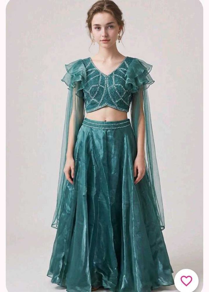 Stunning Teal Lehenga Choli Set