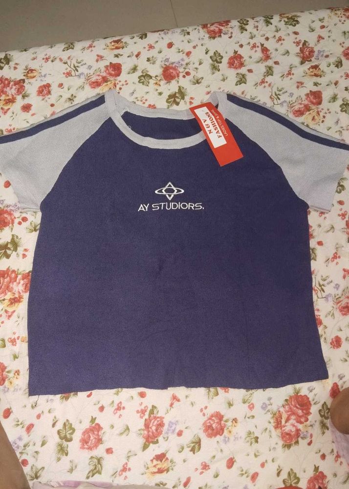 AY STUDIORS Navy Blue T-Shirt