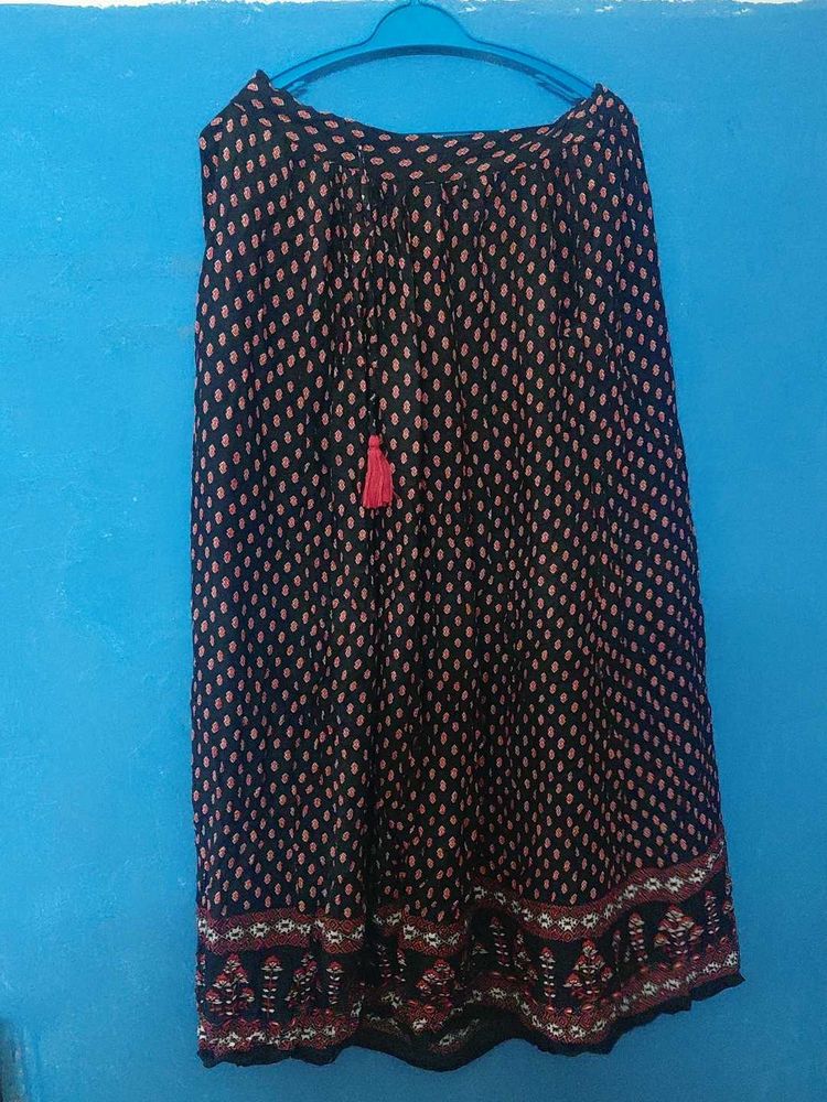 Boho Print Midi Skirt