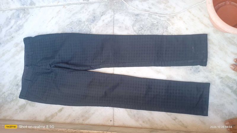 Classic Dark Trousers with Subtle Pattern