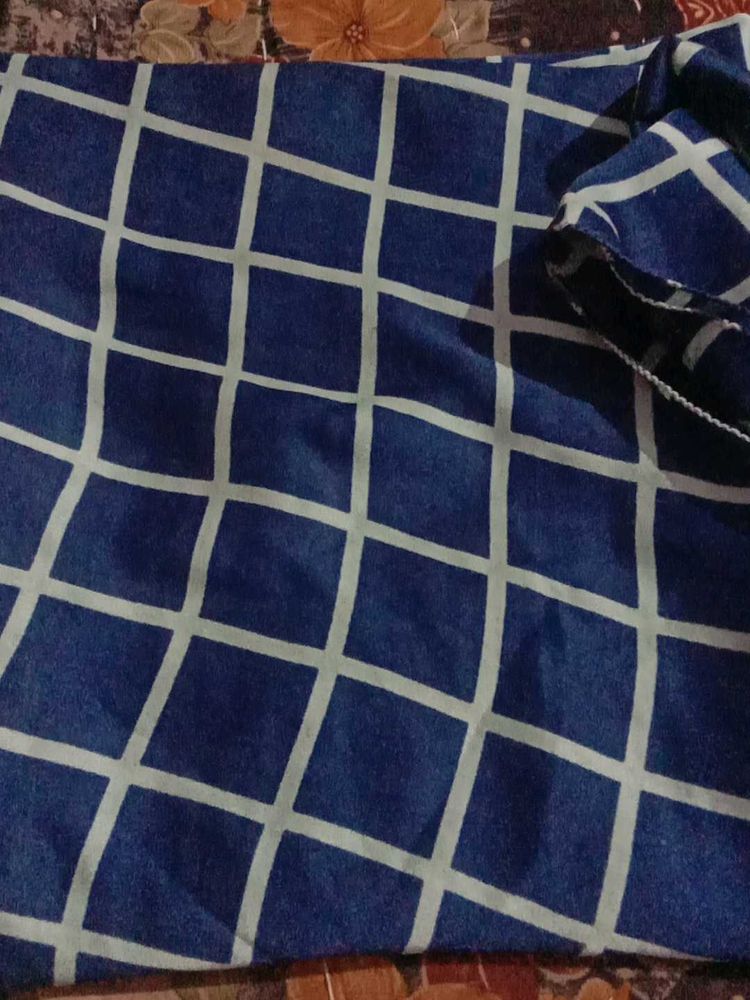 Blue Grid Pattern Fabric