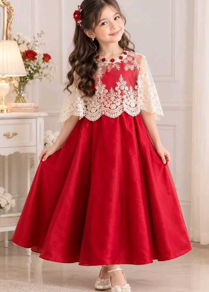 Elegant Red Lace frock