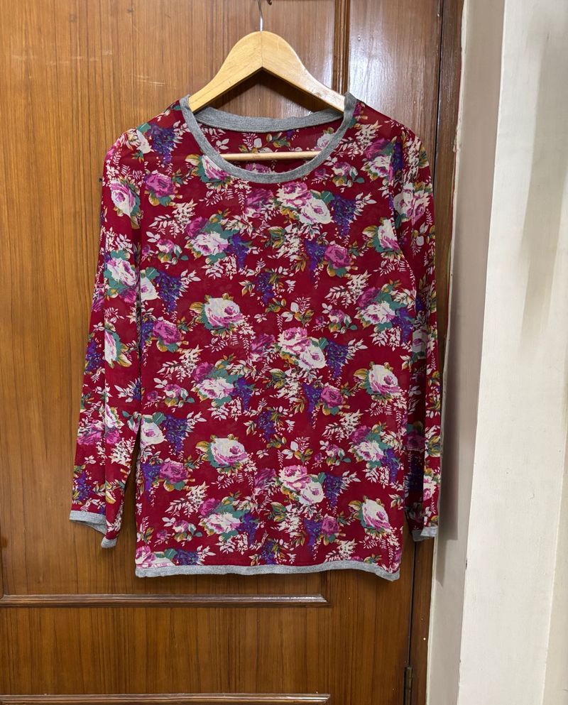 Floral Print Long Sleeve Top