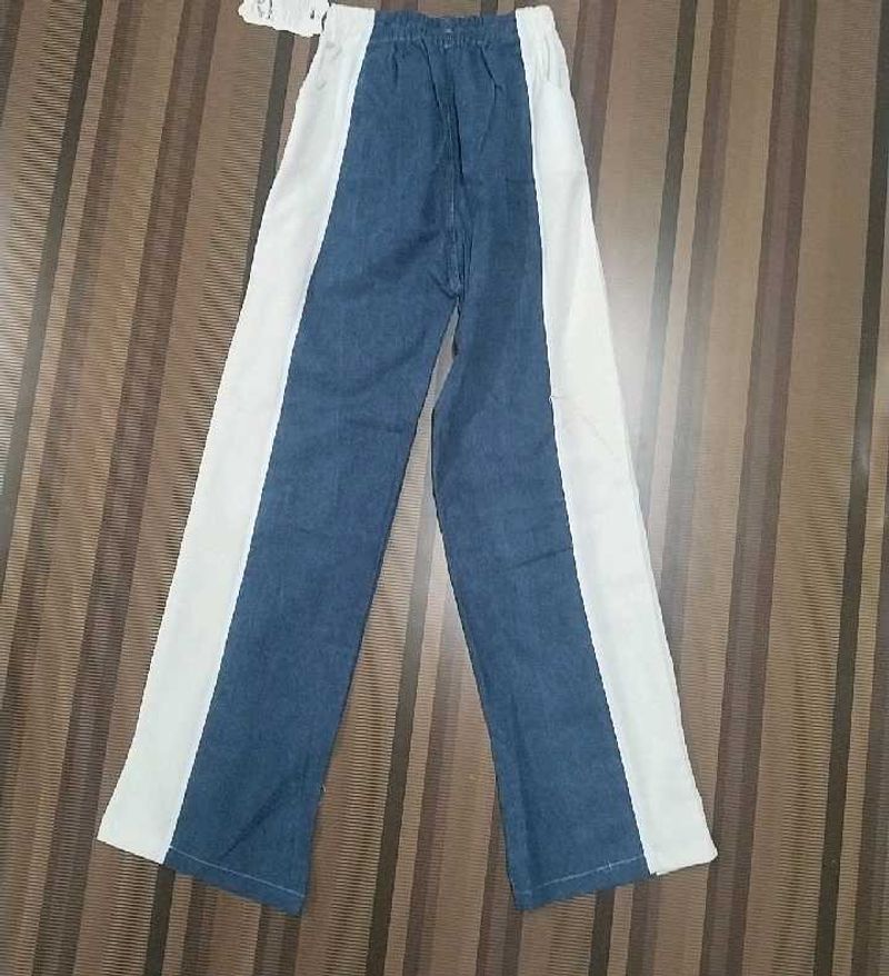 Blue &amp; White Wide Leg Pants