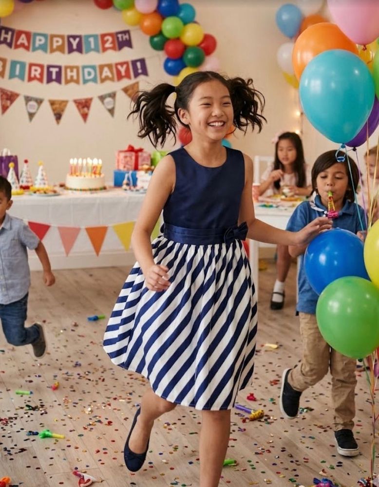 Charming Striped Party Dress