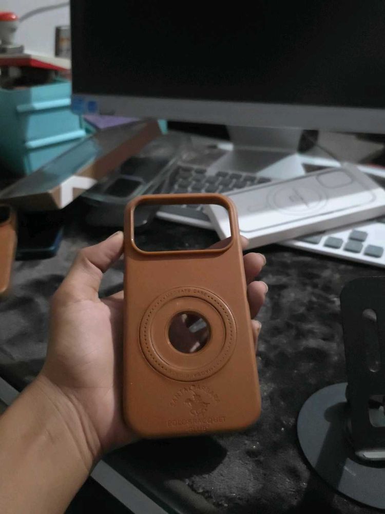 Brown Phone Case with Magnetic Ring
