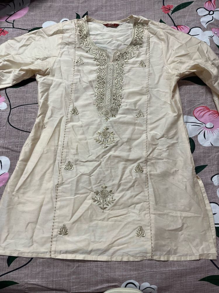 Cream classy kurta