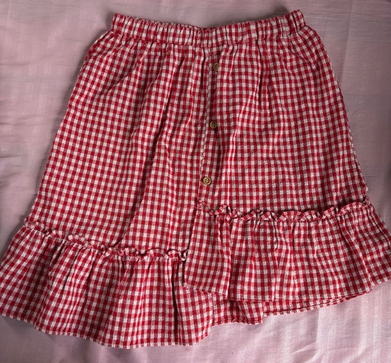 Red Gingham Skirt
