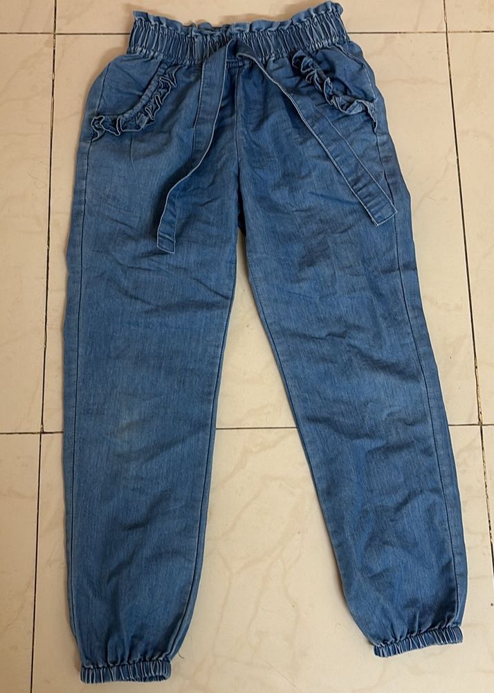 Denim Joggers For Girl