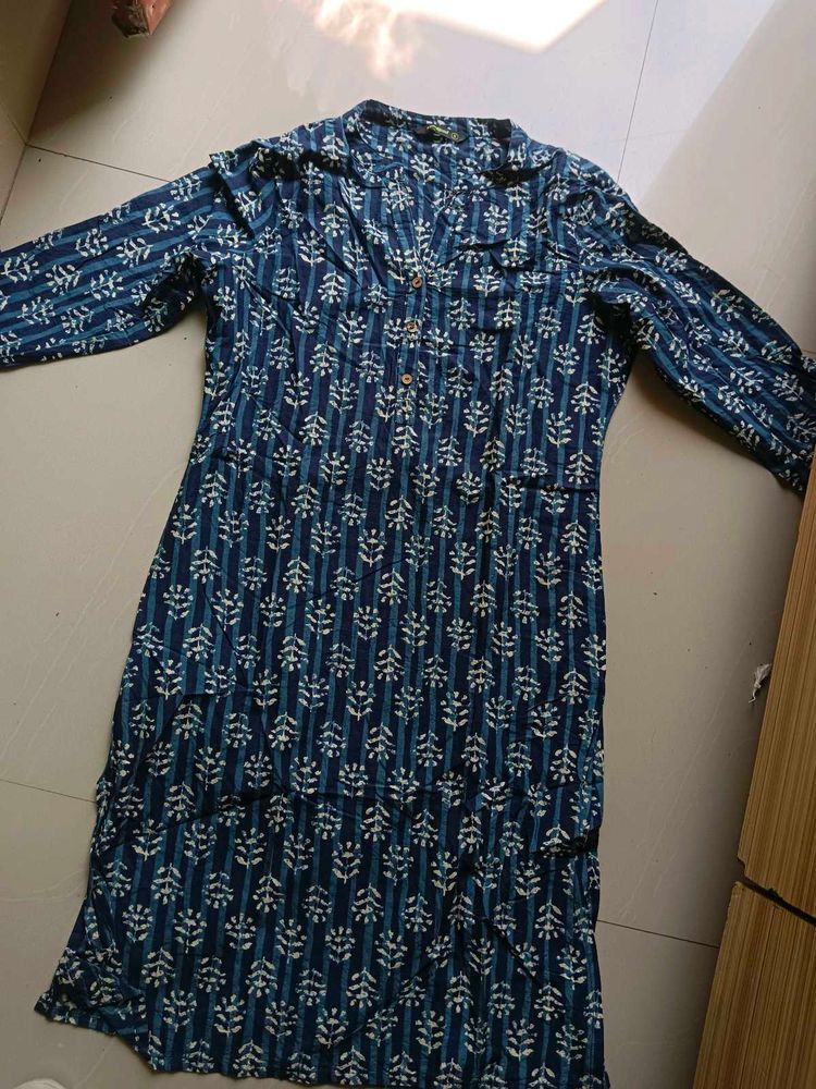 Stylish Blue Printed Kurta