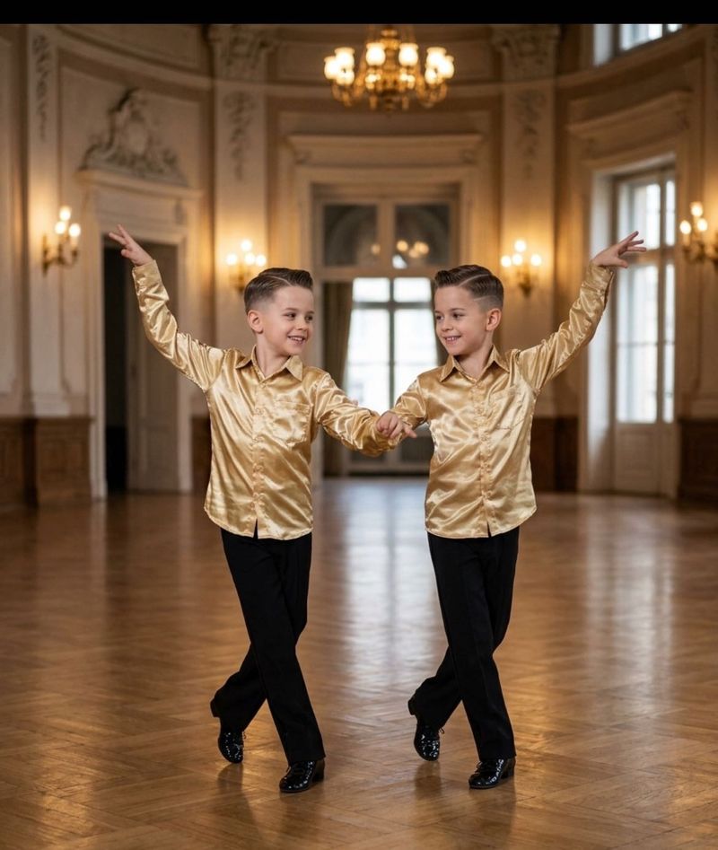 Golden Satin Shirt for Boys