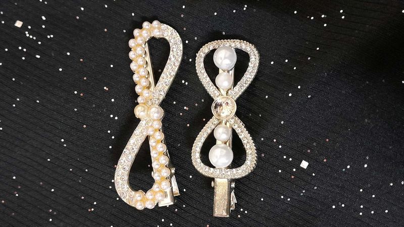 Sparkling Pearl Hair Clips (Set of 2)