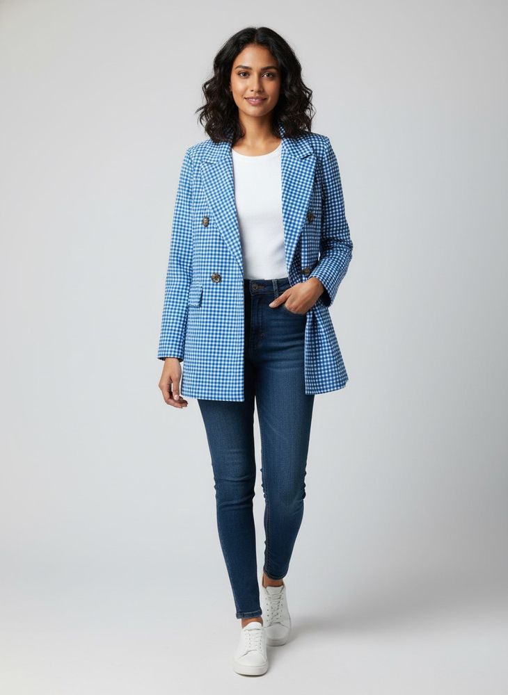 Blue Checkered Blazer