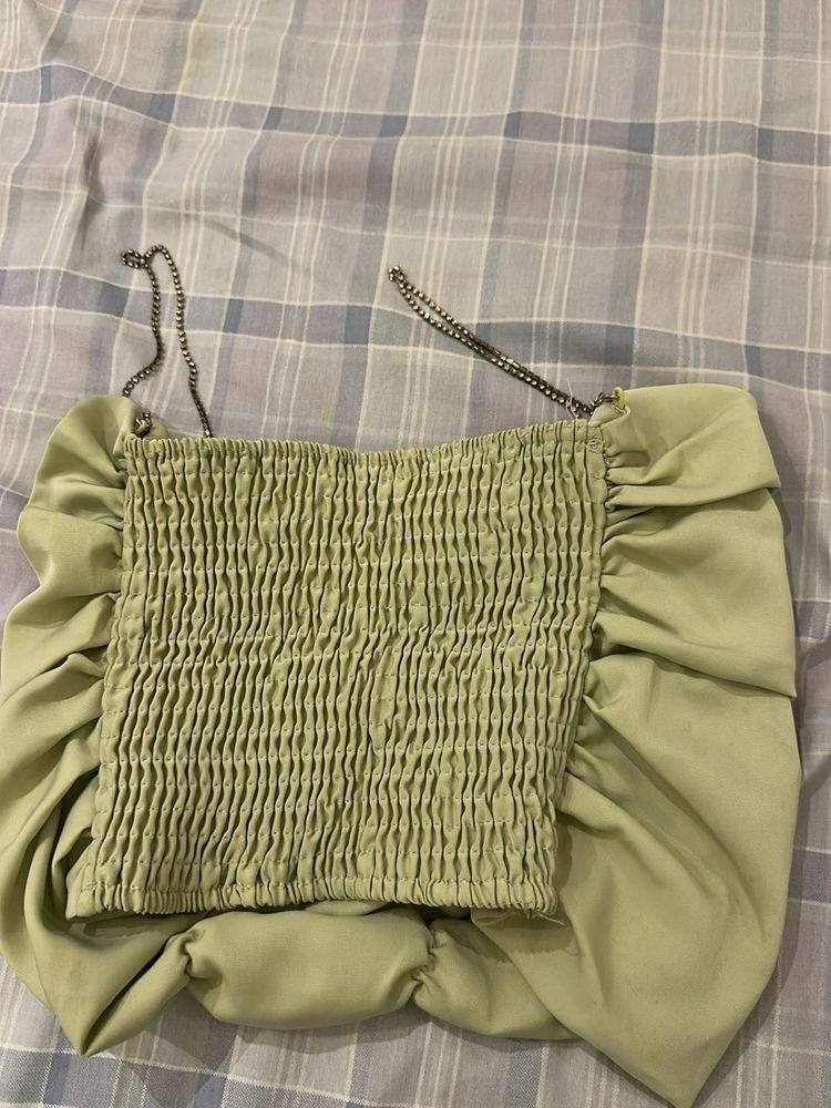 Green Ruched Top