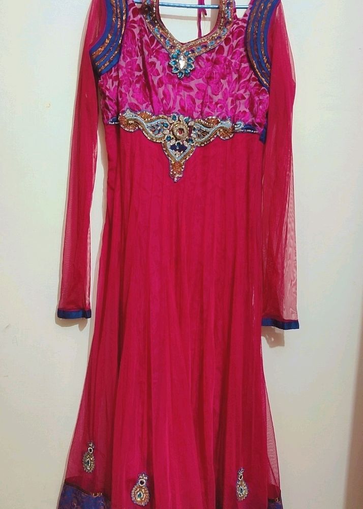Megenta Color Anarkali Long Kurti