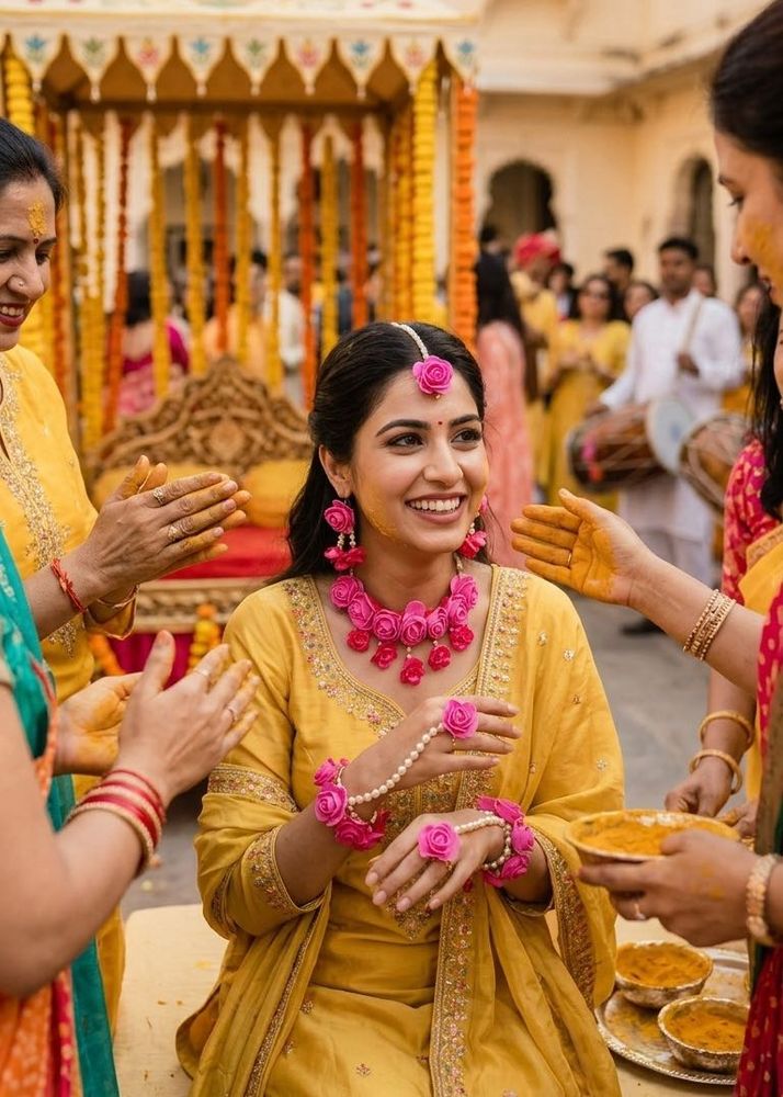 Beautiful Floral Jewellery Set for Haldi