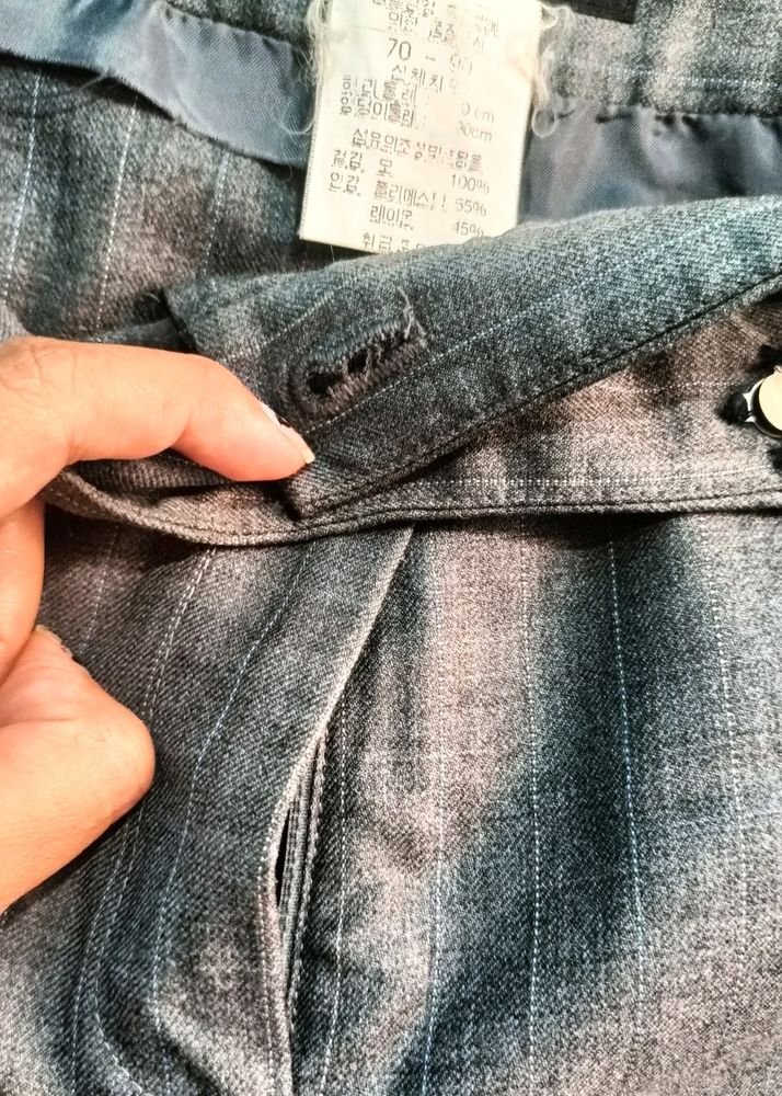 Grey Strip Pants