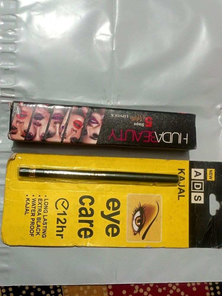 Huda Beauty Lipstick And Kajal