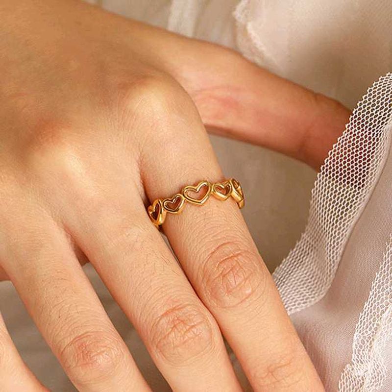 Adjustable Gold Heart Ring