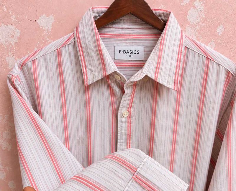 Korean fit Y2K Striped Boxy shirt