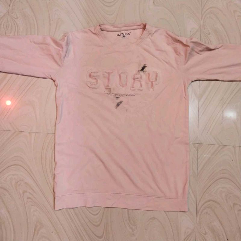 Pink "Story" Graphic Long Sleeve T-Shirt